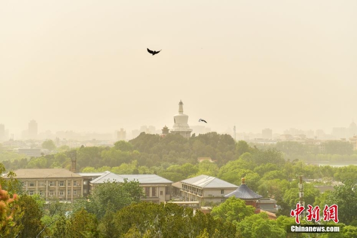 北京遭大风沙尘天气