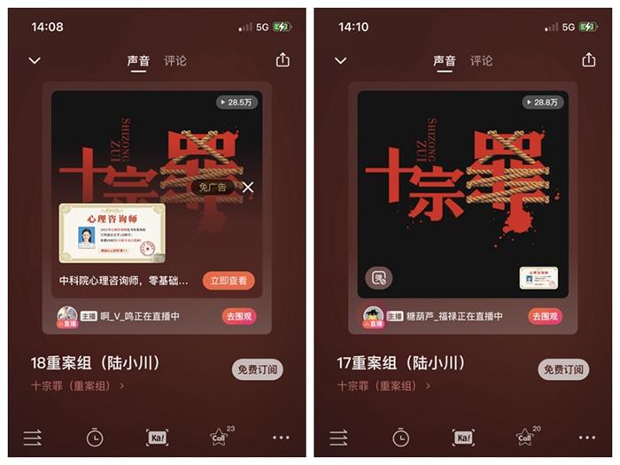 弹窗广告弹完后，最后“印”在页面，且最后无关闭标识。喜马拉雅APP截图。