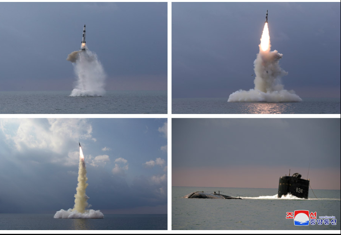 朝中社:朝鲜国防科学院举行新型潜射弹道导弹试射