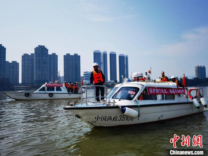 福建省海洋与渔业执法部门在闽江流域加强执法巡查。　福建省海洋与渔业执法总队 供图