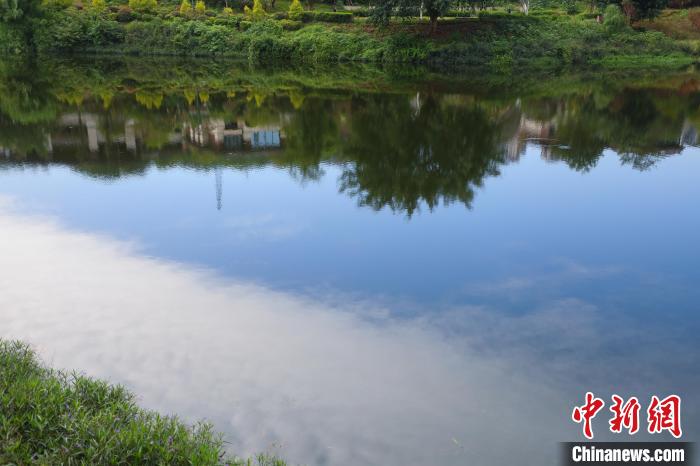 重庆两江新区的肖家沟水库是嘉陵江水系跳墩河的源头，如今已打造成鱼翔浅底的生态之湖。　梁钦卿 摄