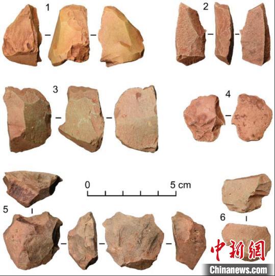 图为宾川盆地调查发现的石制品。　云南省文物考古研究所供图