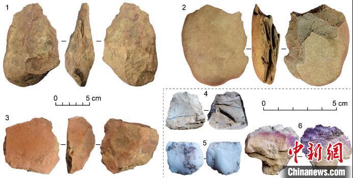 图为香格里拉地区调查发现的石制品。　云南省文物考古研究所供图
