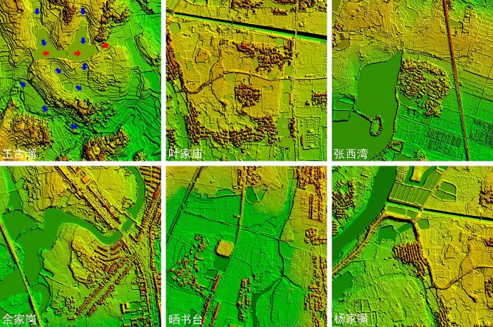 大别山西南聚落的数字表面模型(1km×1km)。　刘建国 供图