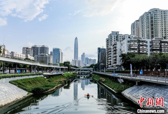 比赛在水清岸绿、河畅景美的新洲河举行 深圳福田区委宣传部 供图