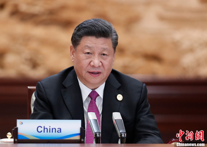 2019年4月27日，第二届“一带一路”国际合作高峰论坛在北京雁栖湖国际会议中心举行圆桌峰会。中国国家主席习近平主持会议并致开幕辞。中新社记者 杜洋 摄